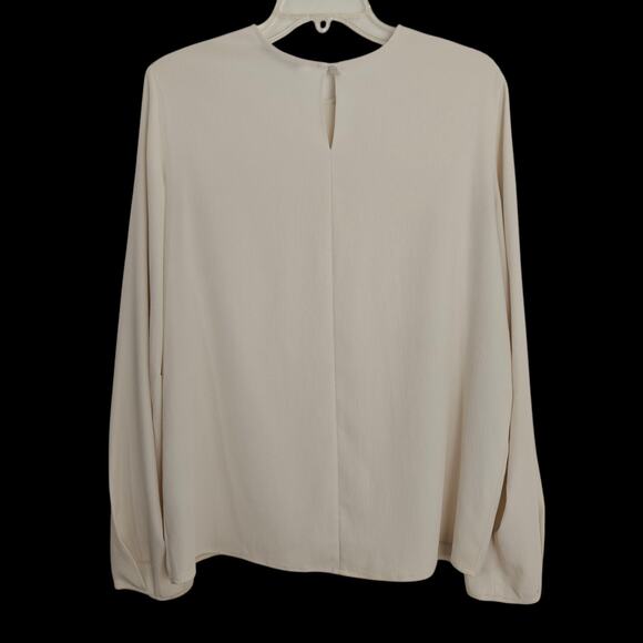 MM Lafleur Carrie Top Blouse Size Medium Alabaster Textured Long Sleeves - Picture 5 of 10